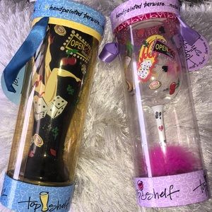 BEAUTIFUL hand painted Las Vegas cocktail glasses